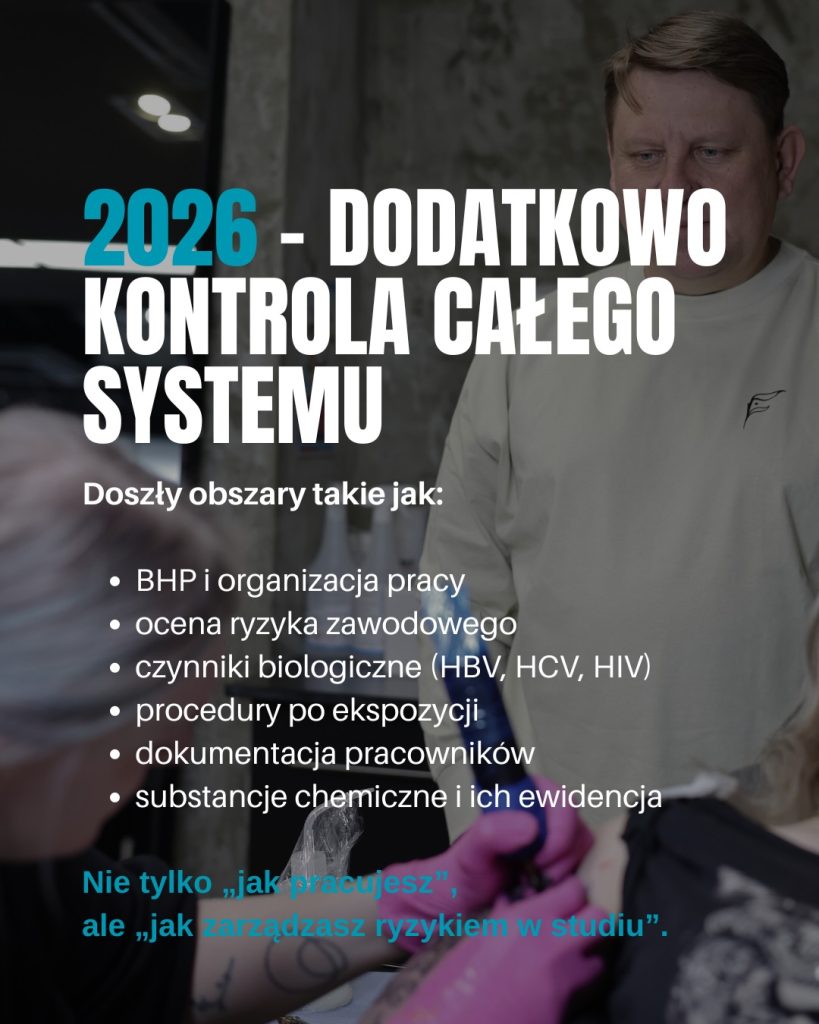 studio tatuażu po kontroli sanepidu – sterylne stanowisko pracy i w pełni wyposażone zaplecze