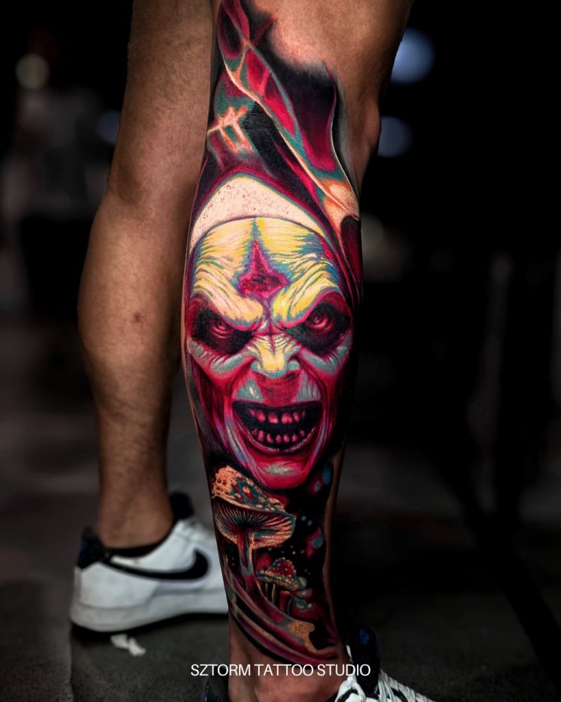 horror tatuaż kolorowy